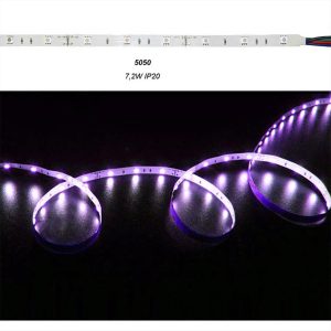 ΤΑΙΝΙΑ LED 7.2W RGB IP20 12V 30LED/M ADELEQ - 30-3412201