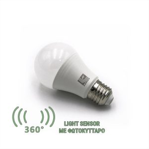 ΛΑΜΠΑ LED Ε27 9W 4000Κ ΜΕ ΦΩΤΟΚΥΤΤΑΡΟ ΜΕΡΑΣ/ΝΥΧΤΑΣ ADELEQ - 13-2791