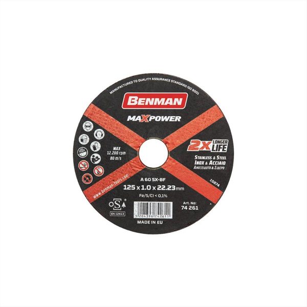 ΔΙΣΚΟΣ ΚΟΠΗΣ INOX 125mm BENMAN MAXPOWER - 74261